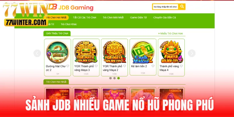 Sảnh JDB ăn khách với siêu thưởng Jackpot
